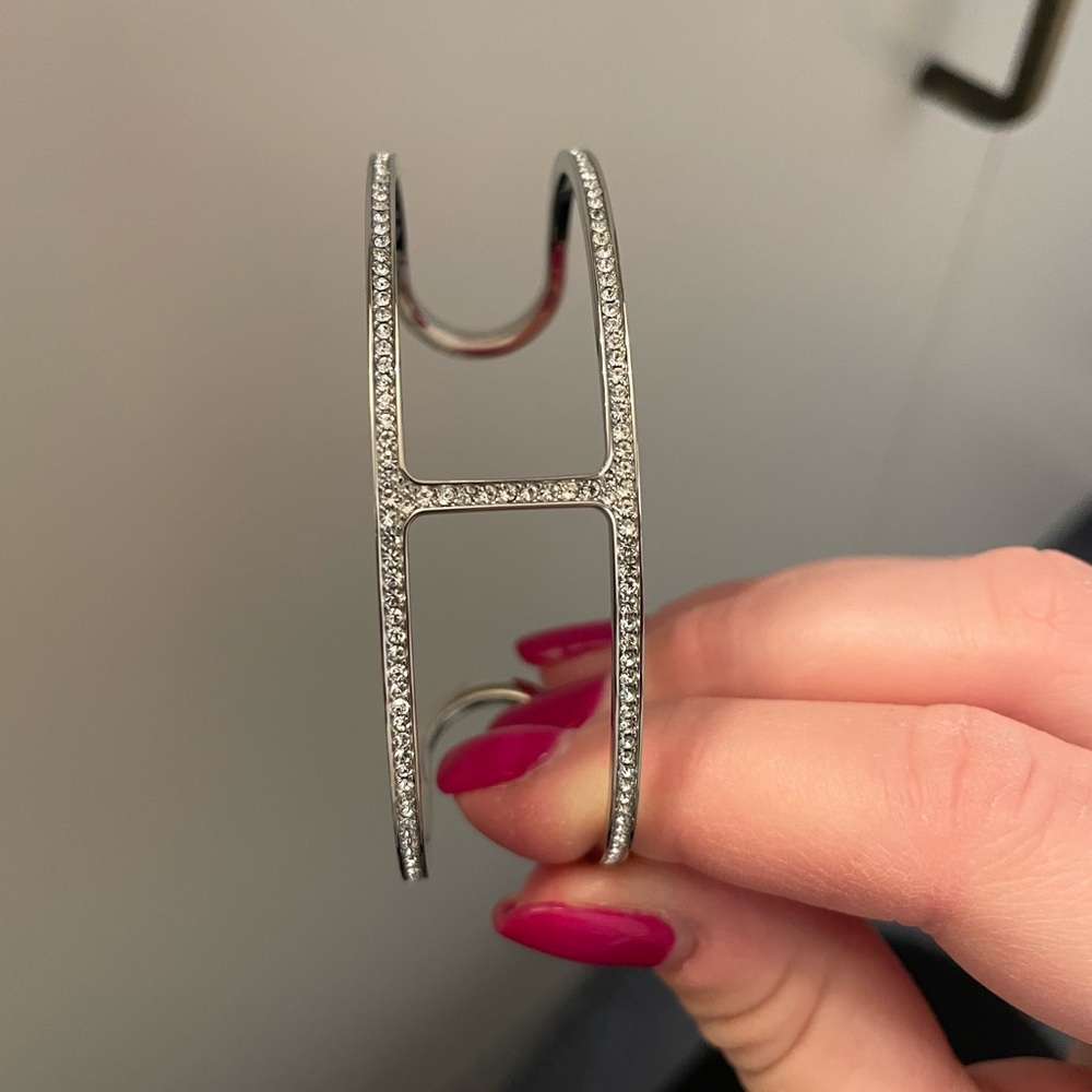 NWOT Michael Kors Silver Pave Cuff Bracelet